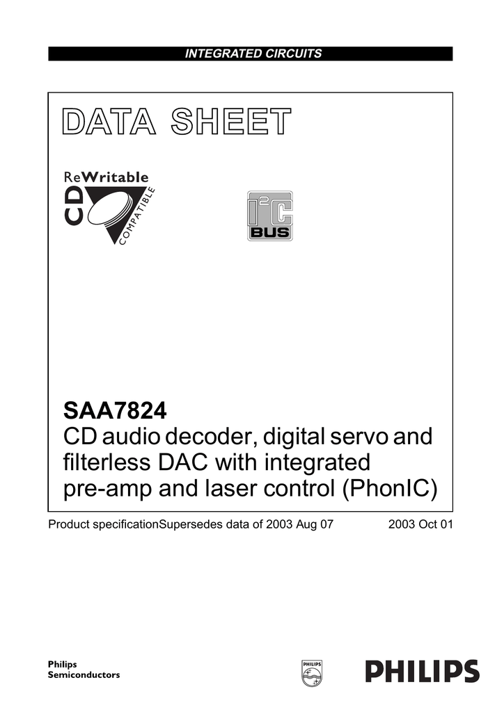 Saa7824hl Circuito Integrato SMD LQFP 80 CD AUDIO decodificatore digitale Servo