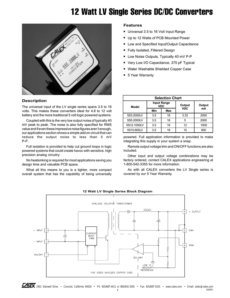 CALEX DC-DC CONVERTER 12S5.1000