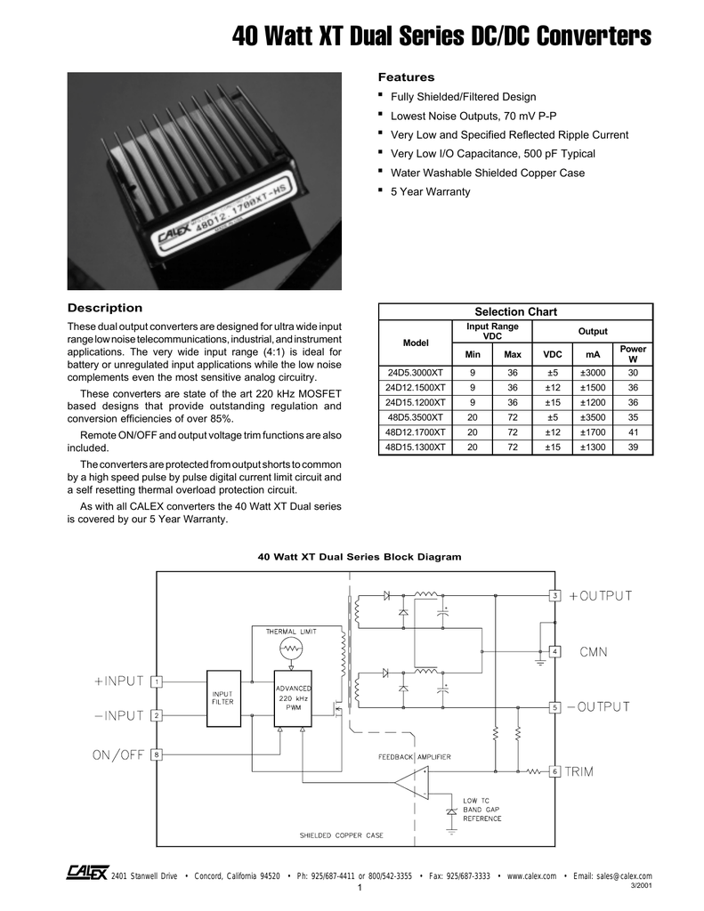 CALEX DC-DC CONVERTER 12S5.1000