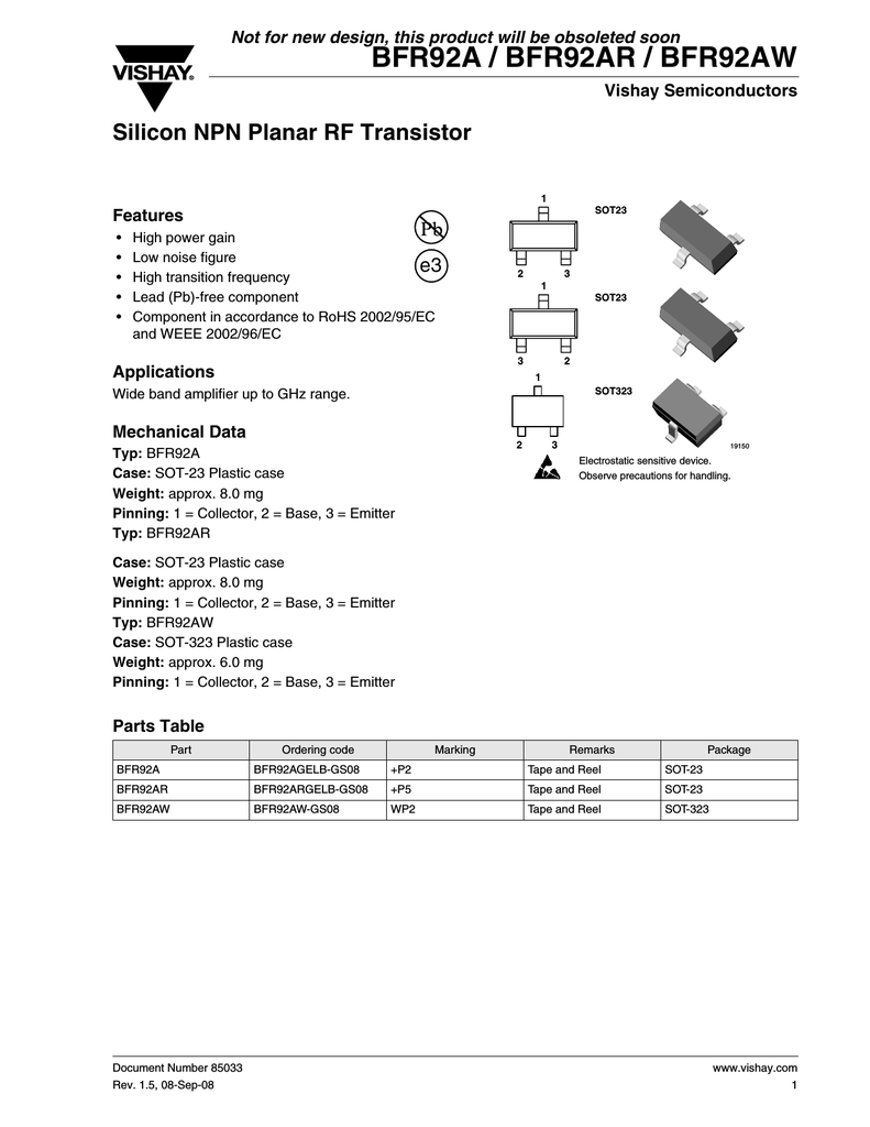 10 x bfr92a NPN transistor
