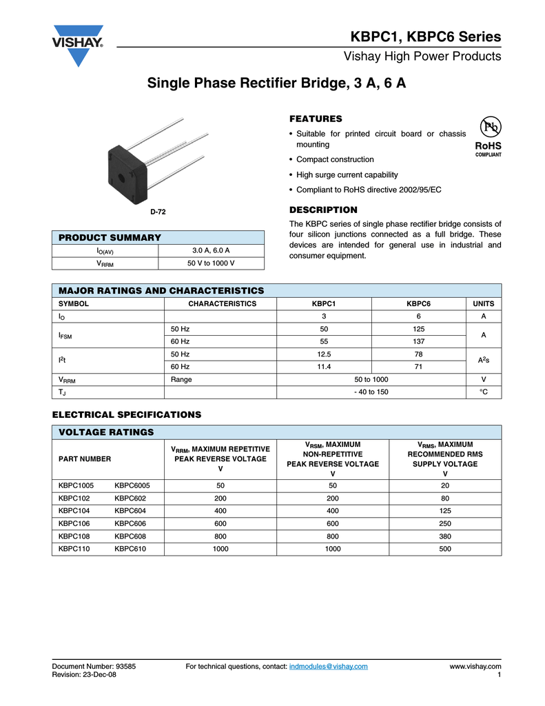 Vishay Kbpc1005