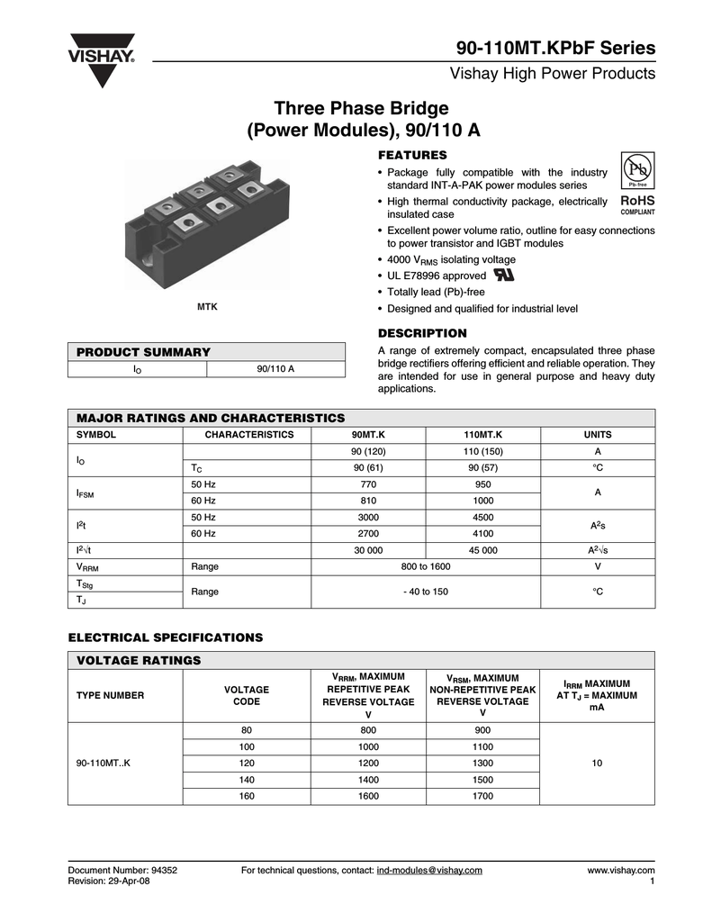 Vishay 90 110mt Kpbf