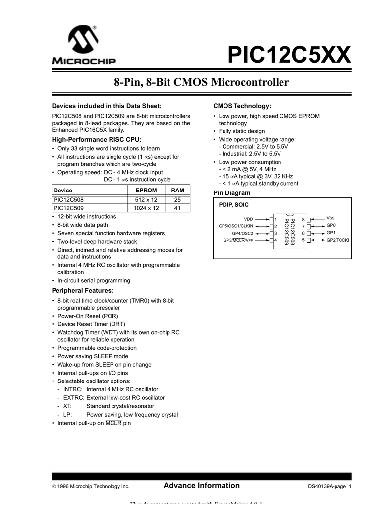 PIC16C55A-04I//SP 3 Pieces Microchip Technology Microcontroller