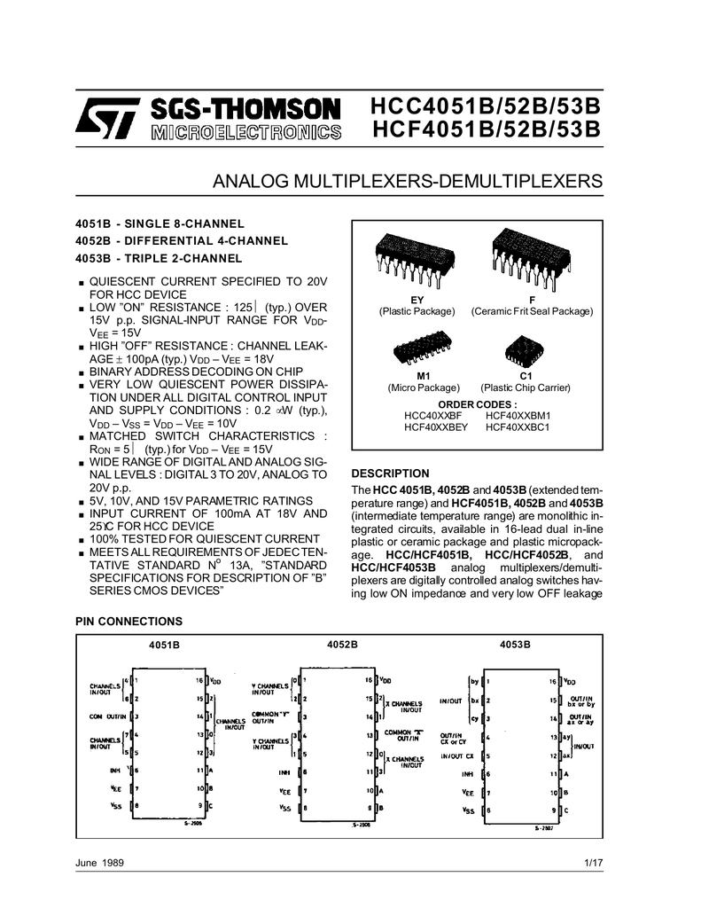 Hcf4052be схема включения