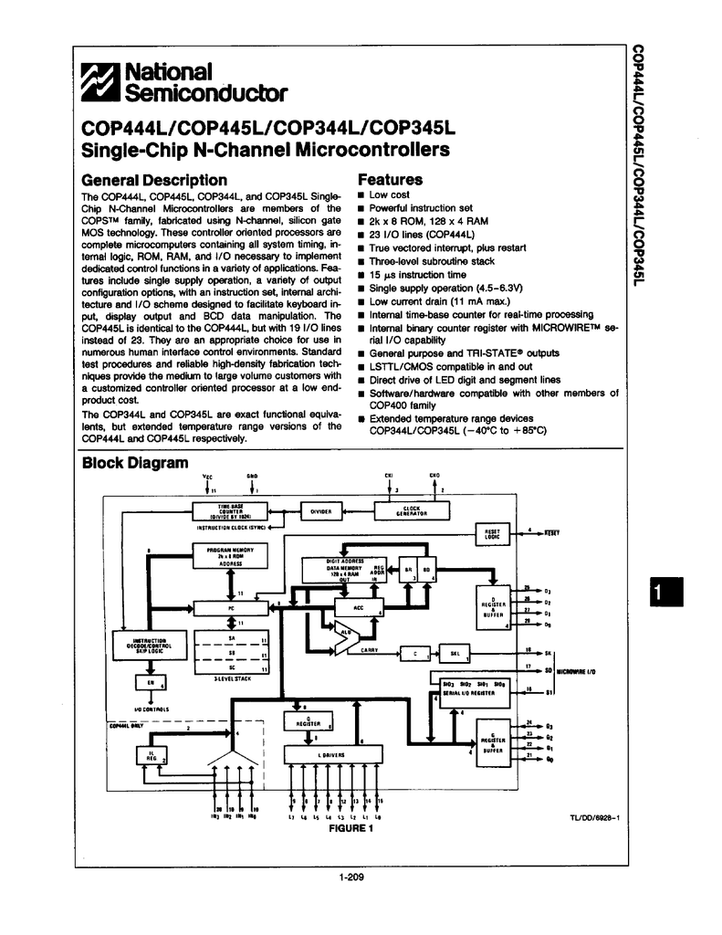 Cop444l prb n схема включения