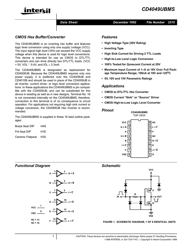 Hef4049bp схема включения