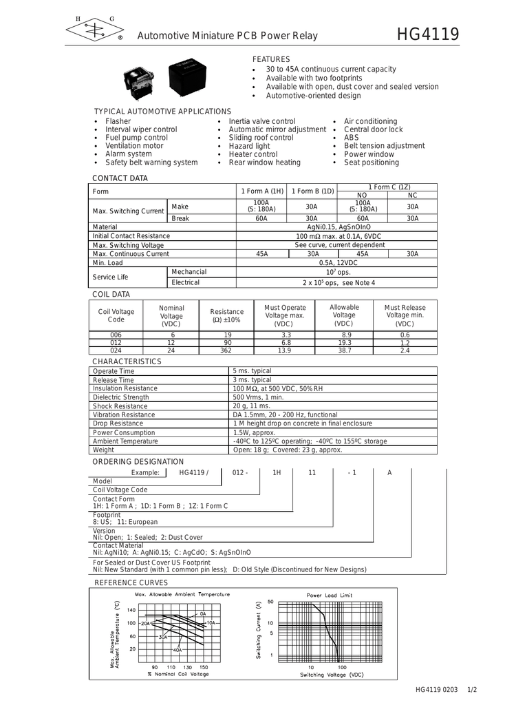 Реле hg4119 012 1z8 f схема