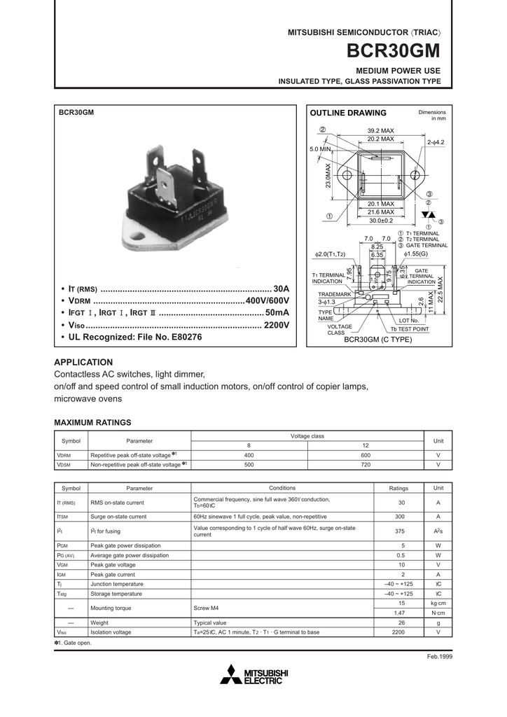 Bcr50gm схема подключения