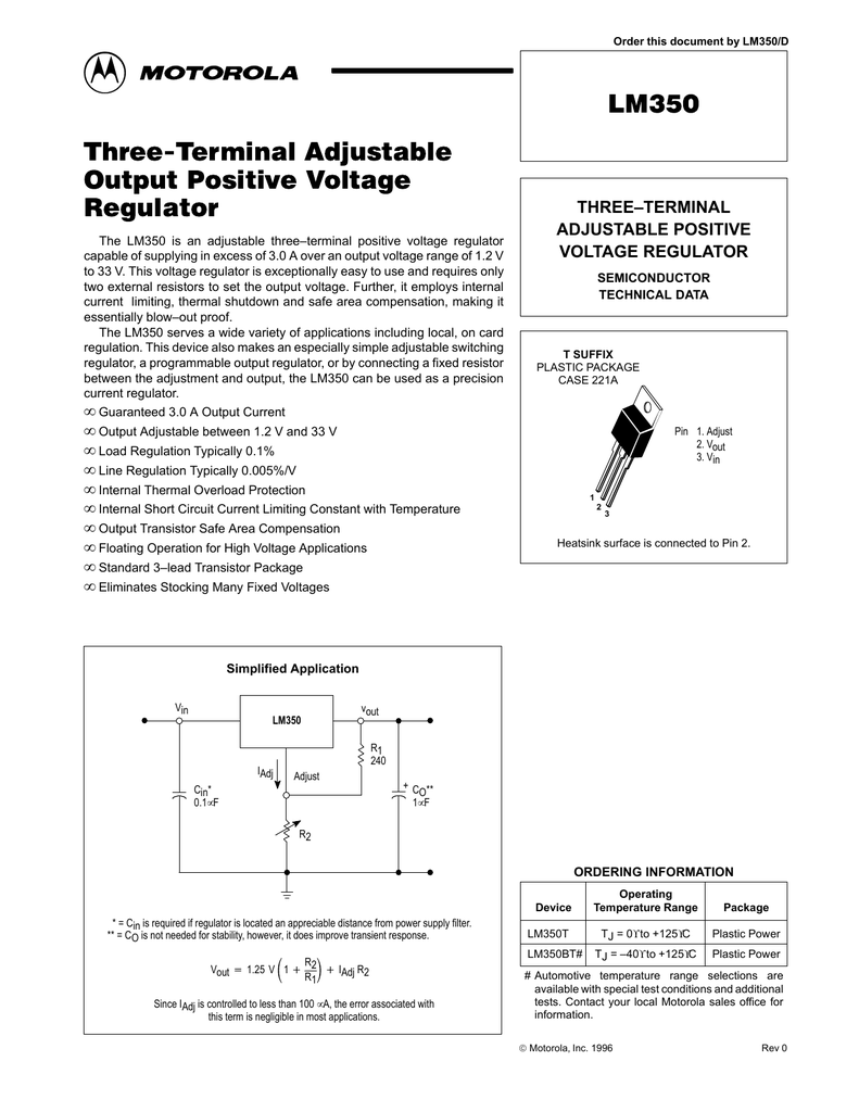30 Motorola LM337BD2TR4 1.5A Adjustable Negative Voltage Regulators