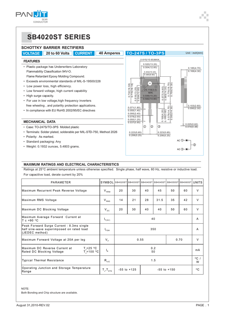 Stps20s100ct характеристики схема подключения