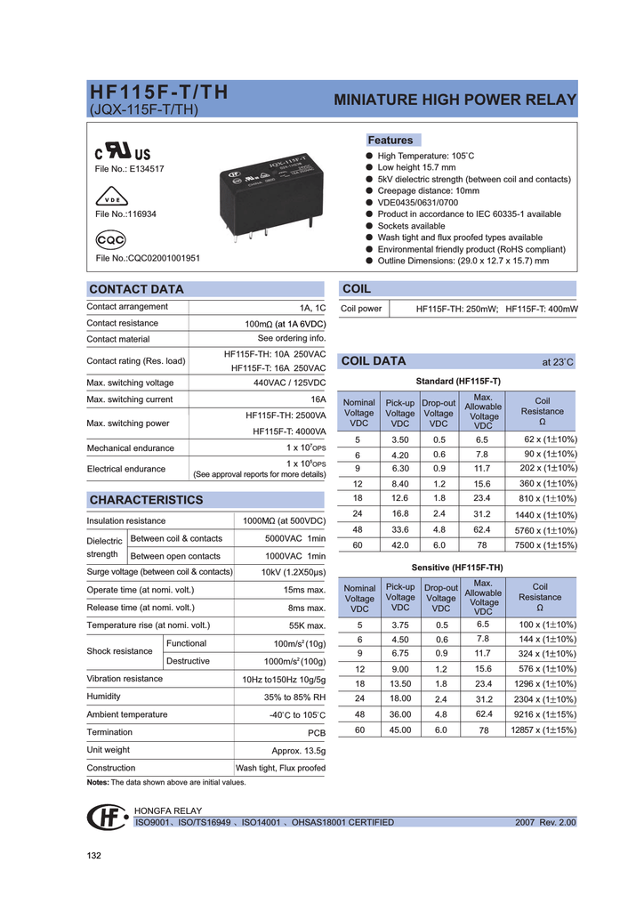 Hf115f реле схема