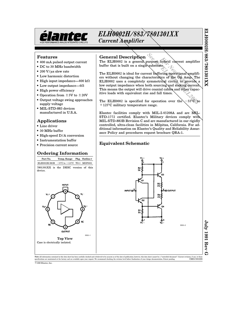 Elantec Elh0002h