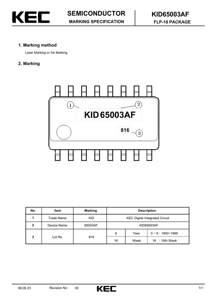 Микросхема kid65003ap схема включения