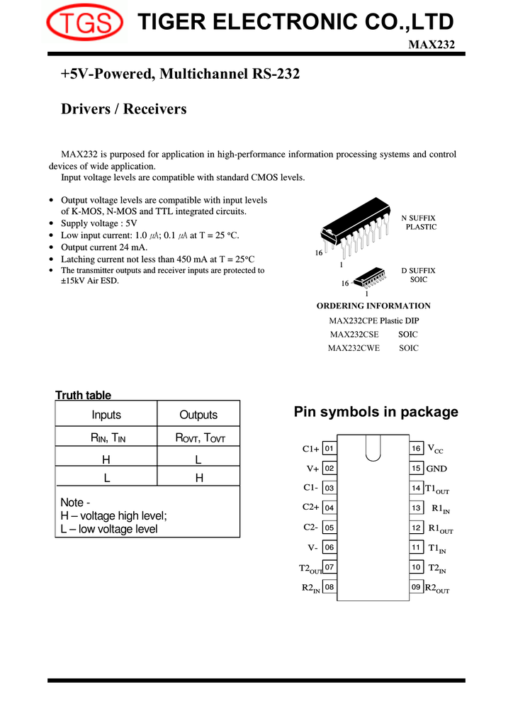 Max232 схема подключения