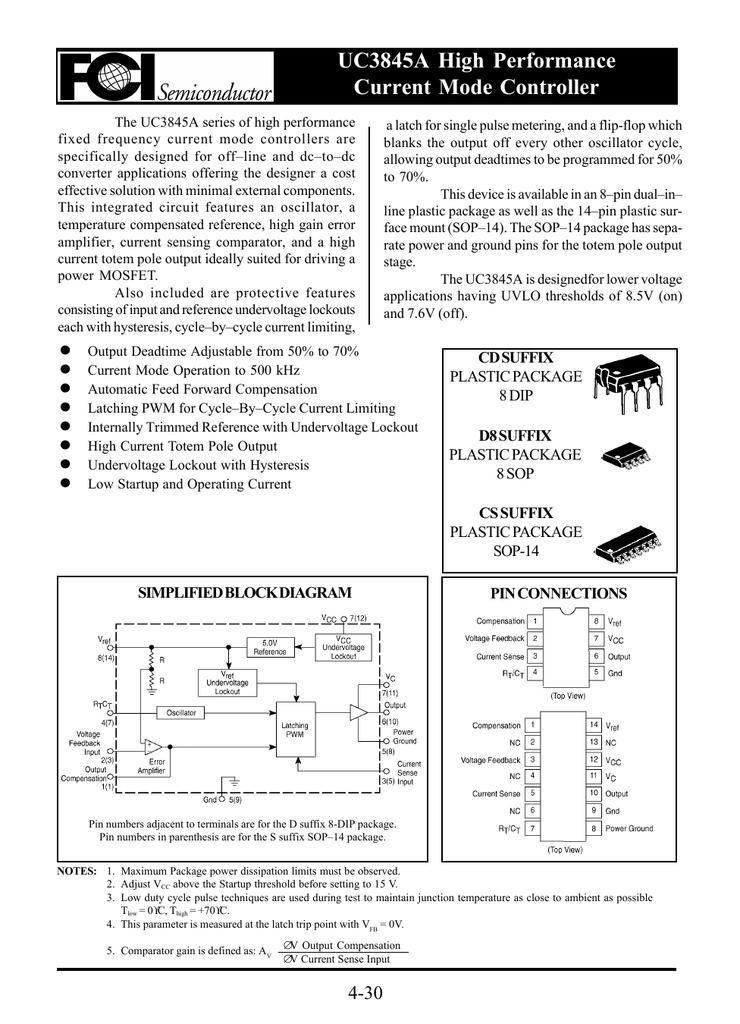 Uc3845 datasheet схема включения