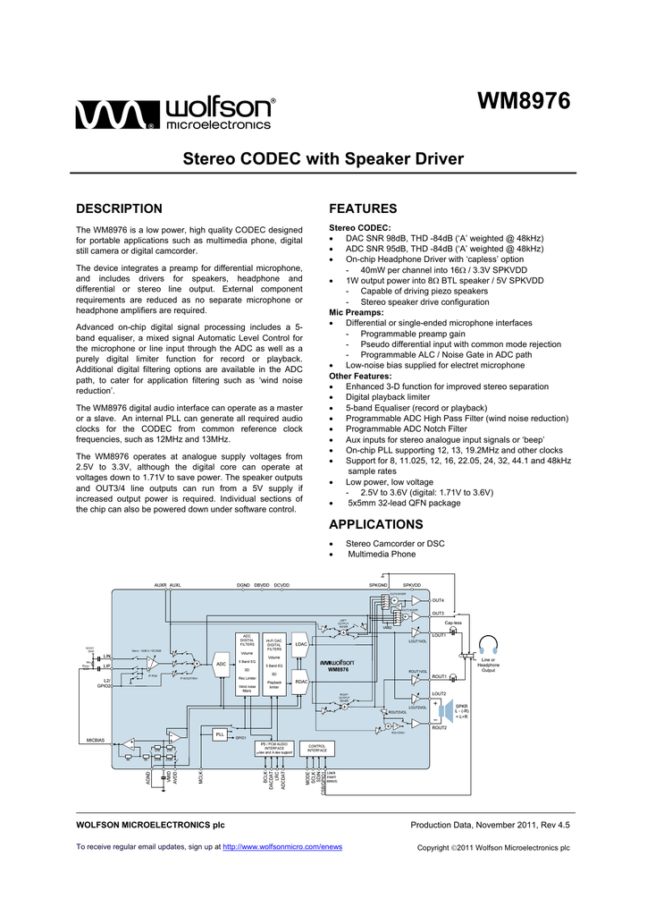 Common source amplifier wave format identifier for audio codecs