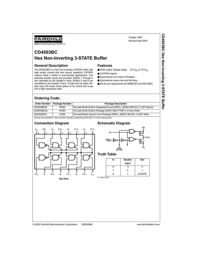 Integrated Circuits (ICs) 1x MC14503B Hex Non-Inverting 3-State ...