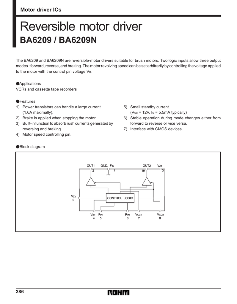 Ba6209 схема включения