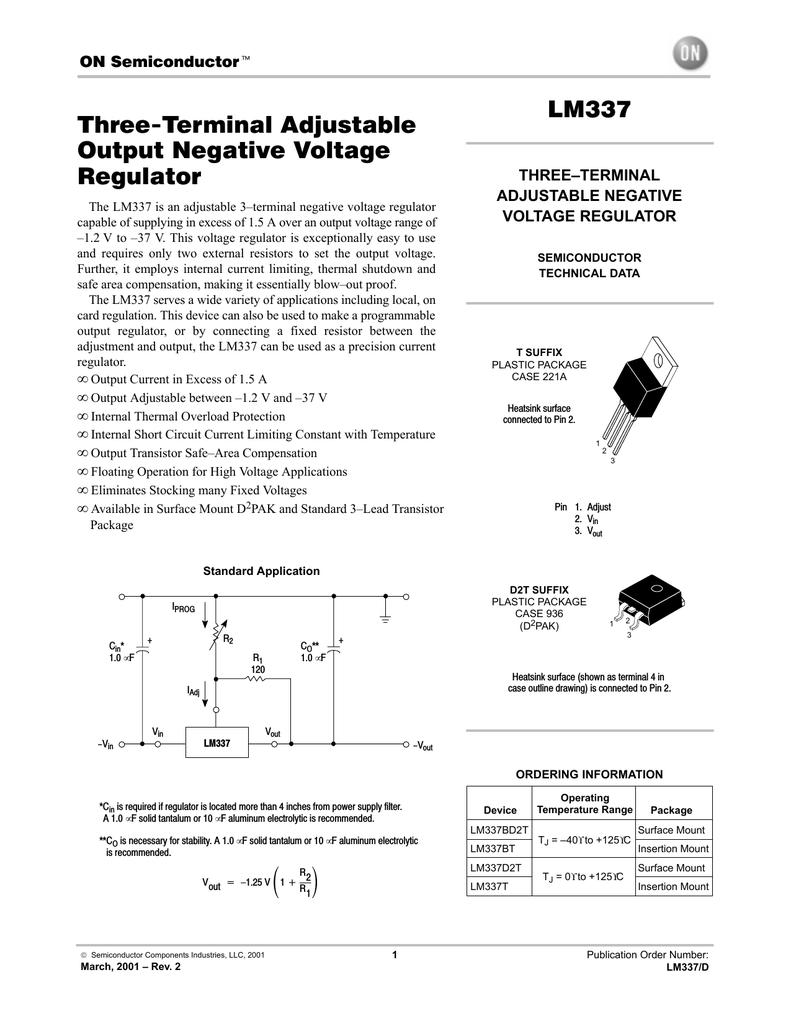 Lm337 характеристики схема подключения