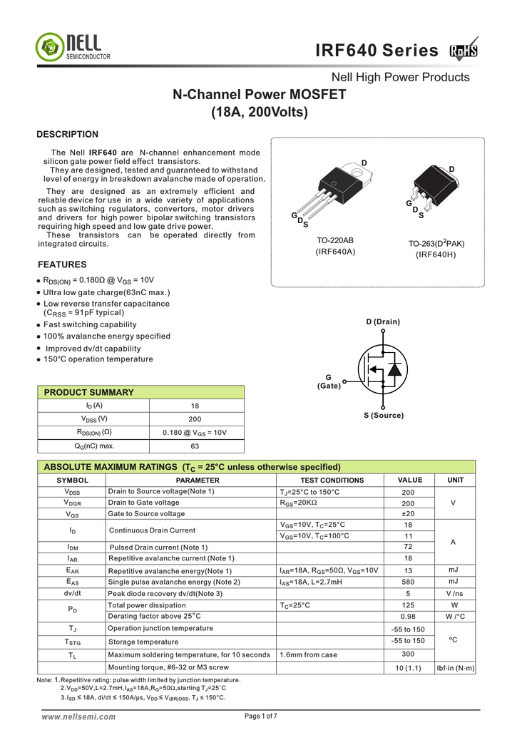 Irf640n схема подключения