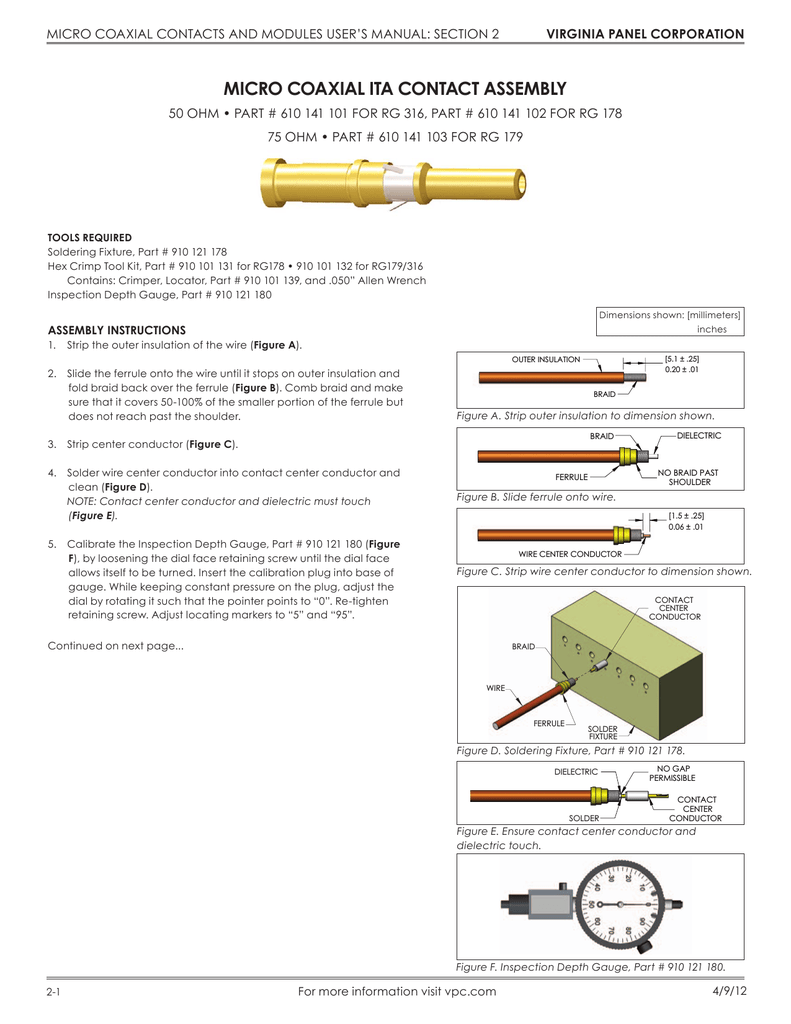 Micro Coaxial Ita Contact Assembly