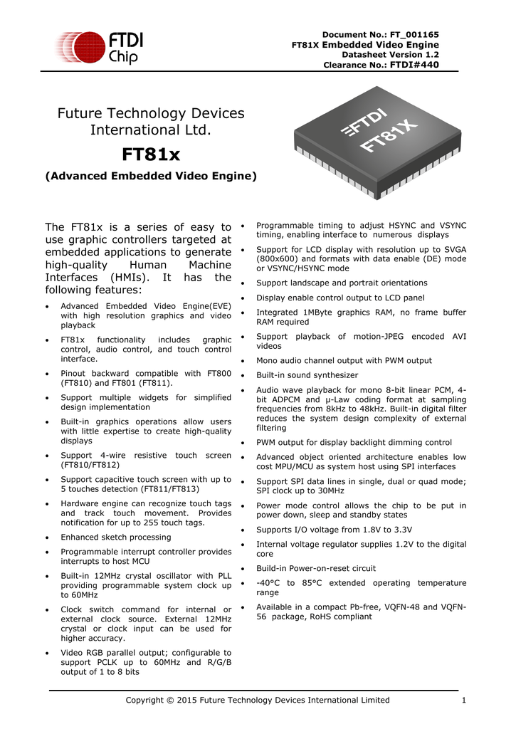 Ft81x Draft Datasheet