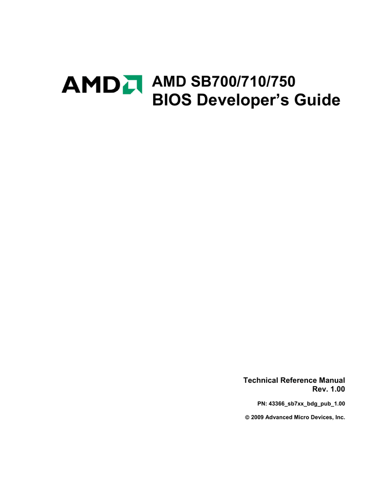 Amd Sb700 710 750 Bios Developer S Guide