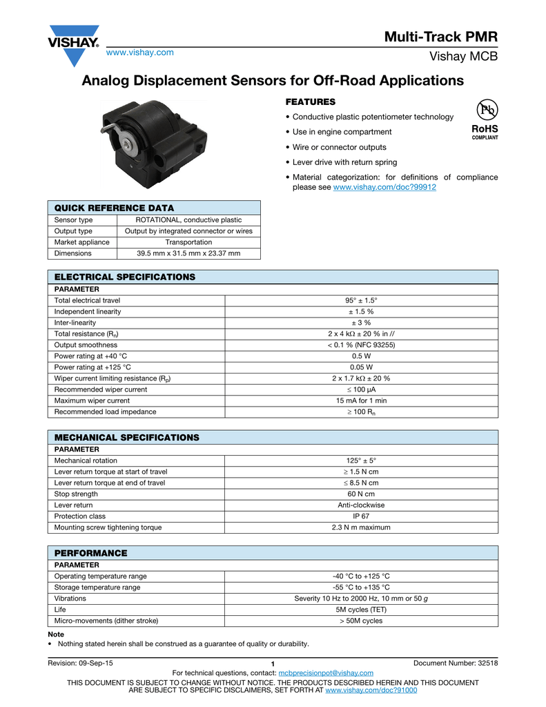 Multi Track Pmr Datasheet