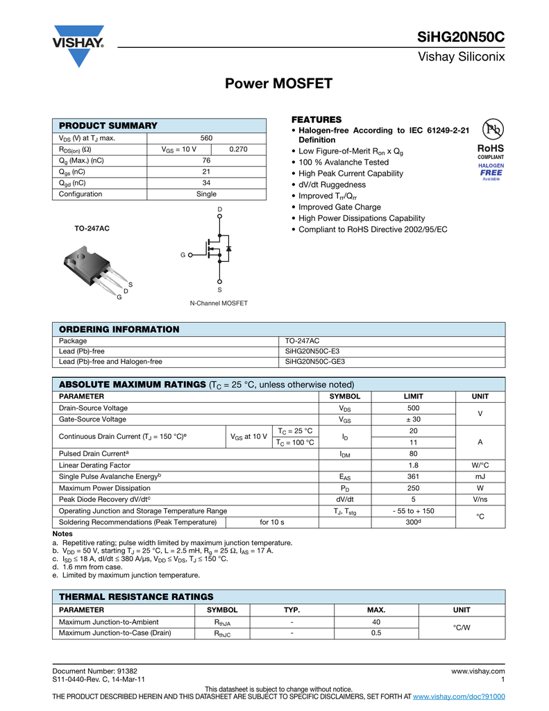 50 n 3. Транзистор sihg20n50c. G20n50c характеристики. G20n50c Datasheet. 12g50 MOSFET Datasheet.