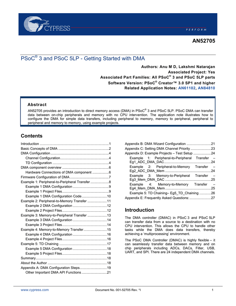 AN52705 PSoC 3 and PSoC 5LP - Getting Started with DMA.pdf