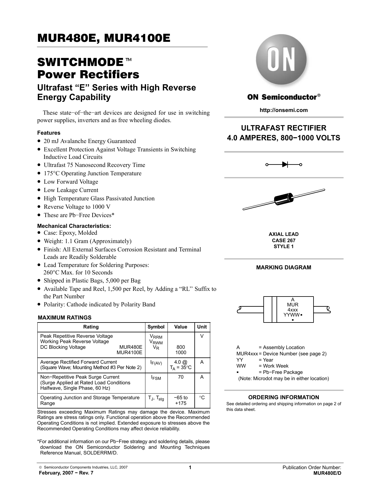 Gur460 диод характеристики